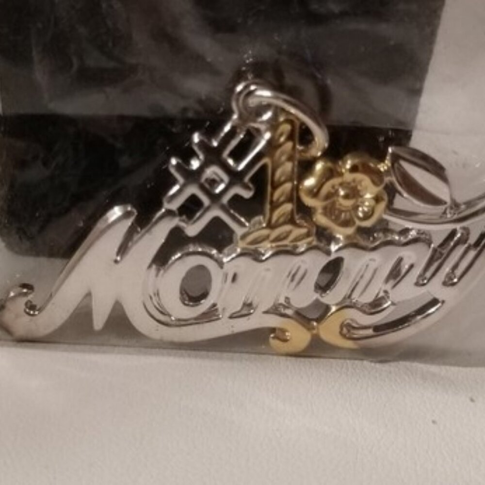 #1 MOMMY SILVER/GOLD PENDANT NEW IN PACKAGE-Signed